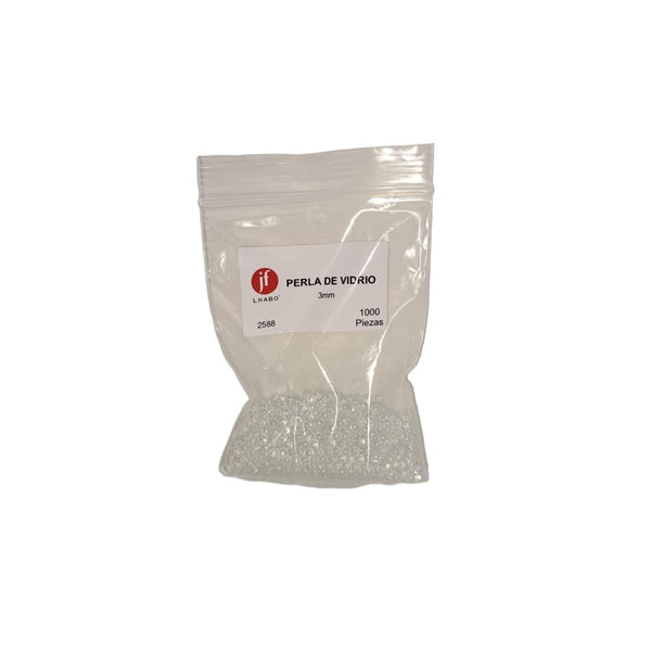 Perlas de Vidrio 3mm Paq C/1000 Pzas Jf Lhabo