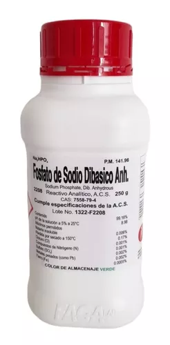 Fosfato de Sodio Dibasico Anhidro R. A. 250 G Fagalab