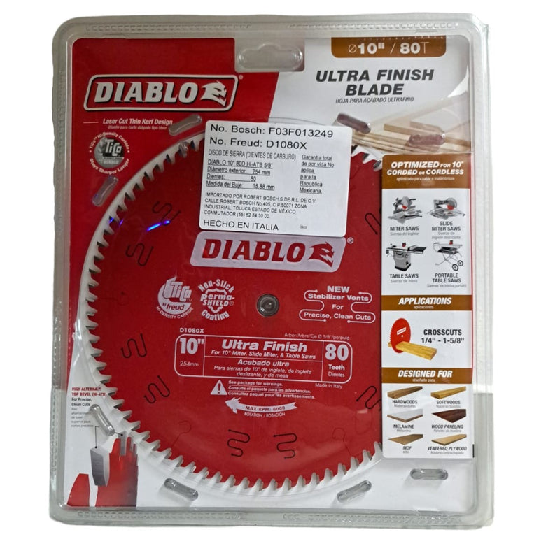 Disco Sierra Circular Diablo 80D 10X5/8 F03F013249 Bosch ID-2502811