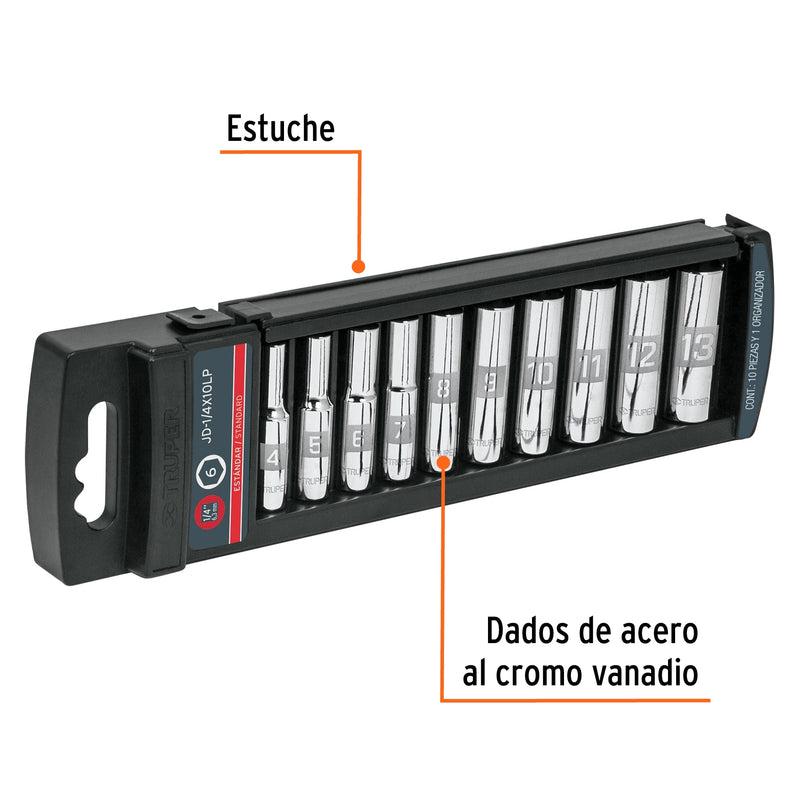 Juego Dados 1/4' Torx 7 Pz Truper 10027 ID-2331297