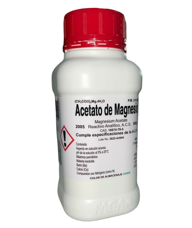 Acetato De Magnesio R. A. De 500 G Fagalab ID-1657508
