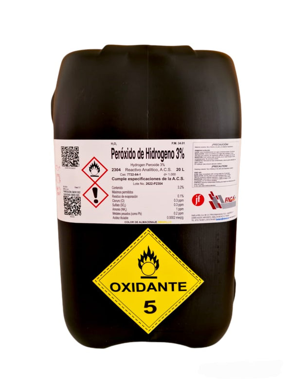 Peroxido de Hidrogeno 3% 20 Litros Fagalab
