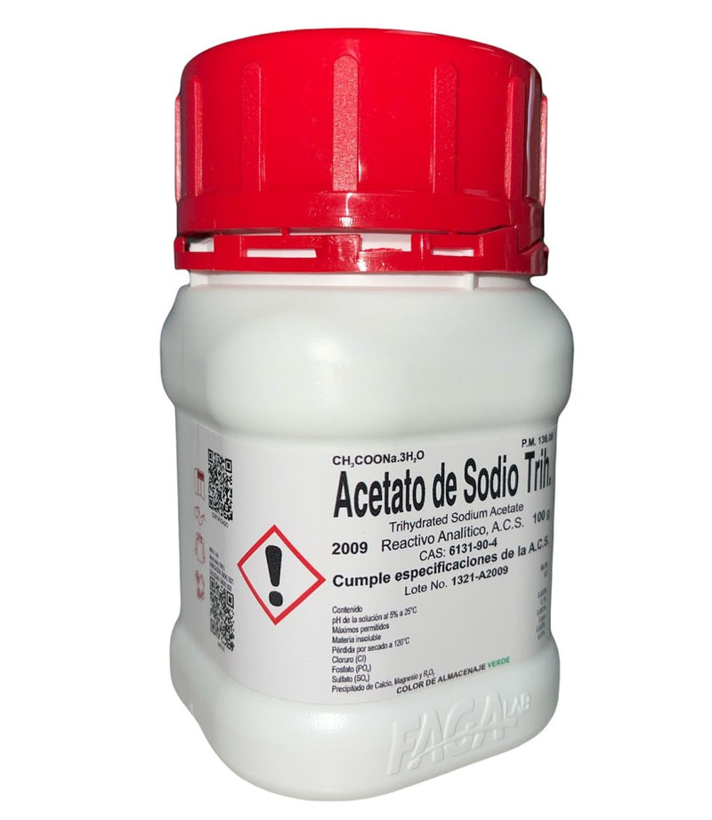 Acetato De Sodio Trihidratado R. A. De 100G Fagalab ID-1639498