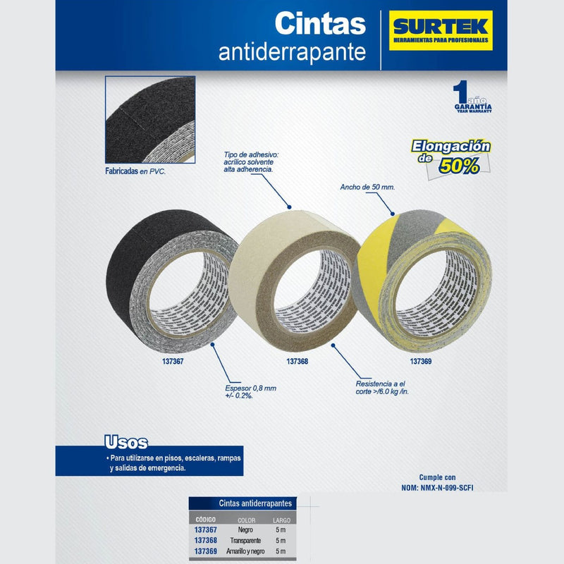 Cinta Antiderrapante Transparente 137368 Surtek ID-2239886