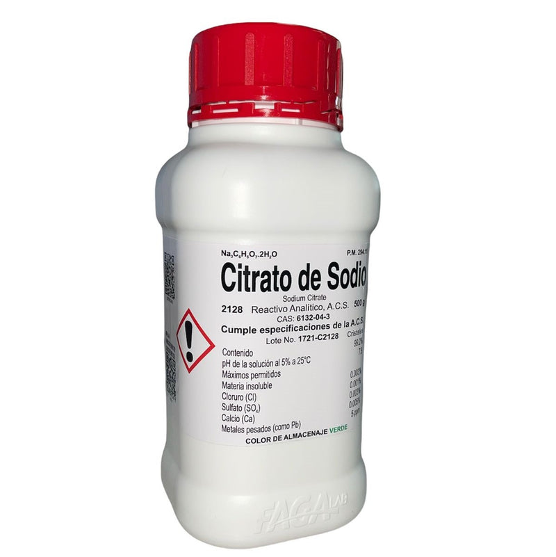 Citrato De Sodio R. A. De 500 G Fagalab ID-1639634