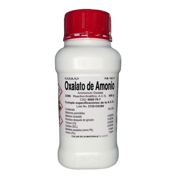 Oxalato de Amonio R. A. de 500g Fagalab