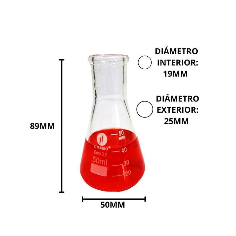 Matraz Erlenmeyer 50 Ml Vidrio Jf Lhabo ID-2237965