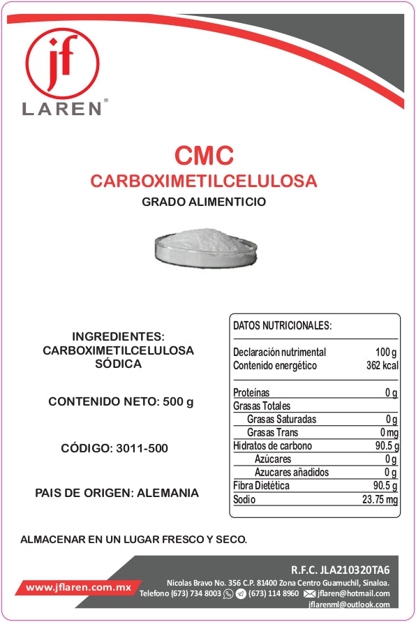 Cmc Carboximetilcelulosa 500G Jf Laren ID-2540310