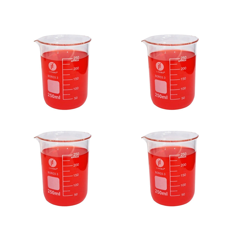 Vaso Precipitado De Vidrio 250 Ml Paq C/4 Jf Lhabo ID-2261568