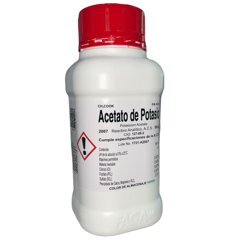 Acetato De Potasio R. A. De 500 G Fagalab ID-1654845