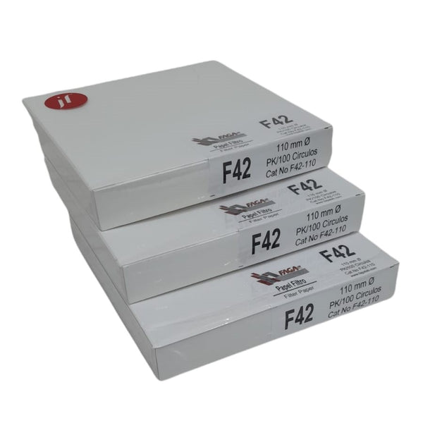 Paquete de 3 Papel Filtro Cuantitativo F42-110 Fagalab