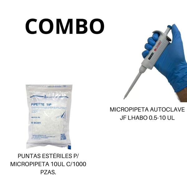 Micropipeta 0.5-10ul + Puntas Esteriles 10ul Jf Lhabo