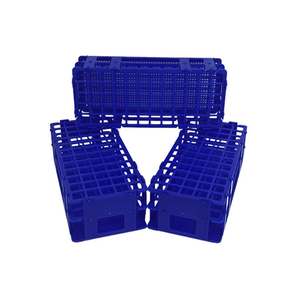 Paquete con 3 Gradillas Color Azul para Tubo de Ensayo 60x16mm Jf Lhabo