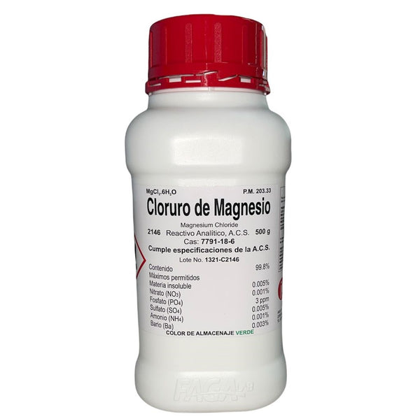 Cloruro de Magnesio R. A. de 500 G Fagalab