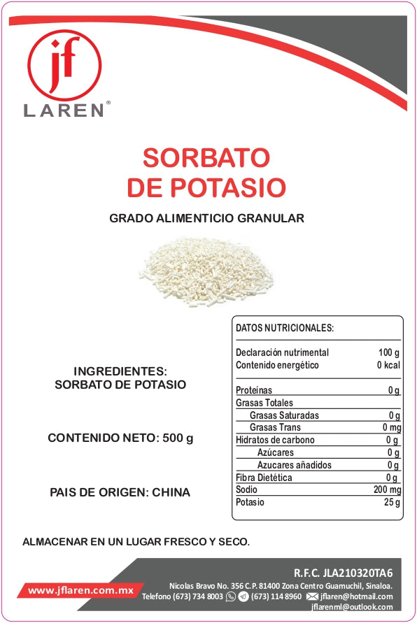 Sorbato De Potasio Granular 500G Jf Laren ID-2463859