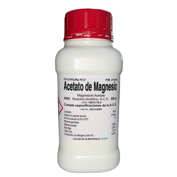 Acetato De Magnesio R. A. De 500 G Fagalab ID-1657507