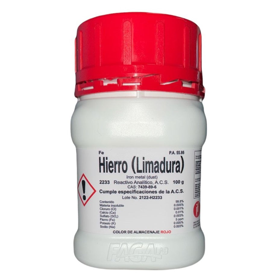 Hierro Metal (limadura) R. A. de 100 G Fagalab