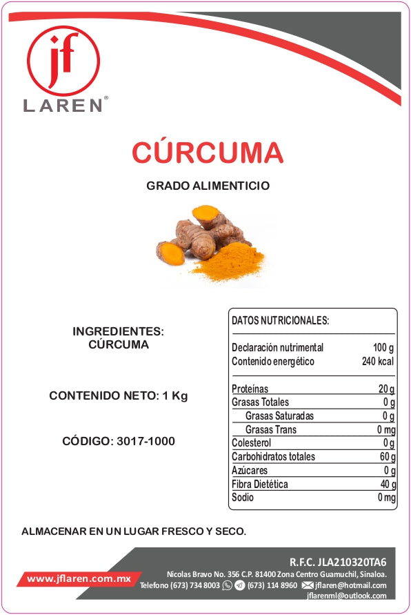 Cúrcuma En Polvo 1 Kg Jf Laren ID-2538160