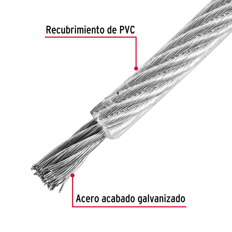 Cable Acero Recubierto 3/32 7X19 Hilos 75 Mt 44226 Fiero ID-2783608