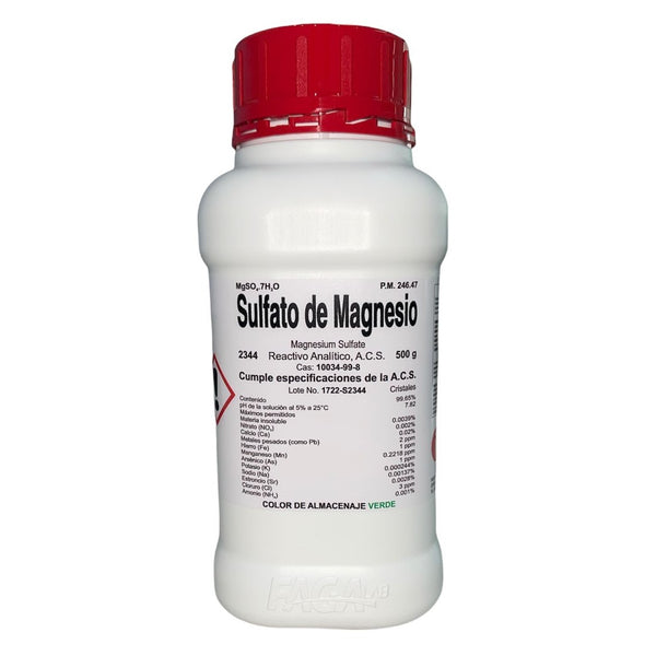 Sulfato de Magnesio R. A. de 500 G Fagalab