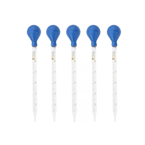 Pipeta Graduada de 10ml con Perilla de Succión Paq C/5 Pzas Jf Lhabo