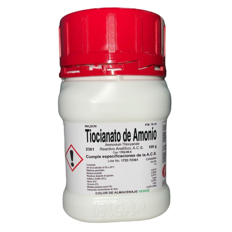 Tiocianato De Amonio R. A. De 100 G Fagalab ID-1654566