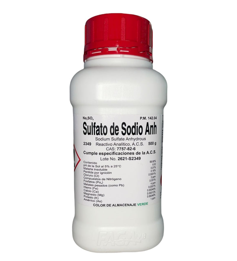 Sulfato De Sodio Anhidro R. A. 500 G Fagalab ID-1671534