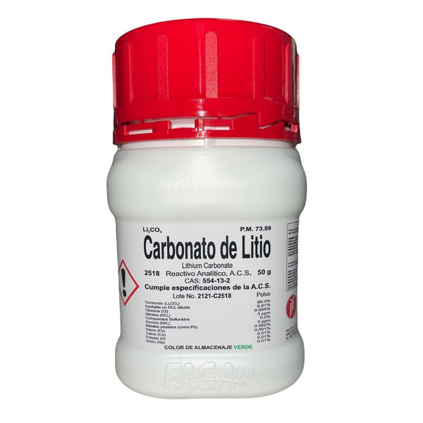 Carbonato de Litio R. A. de 50 G Fagalab