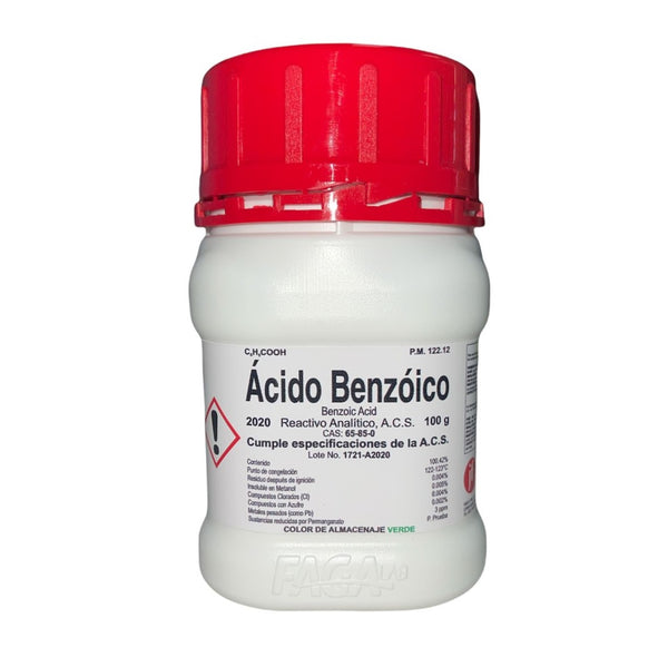 Ácido Benzoico R. A. de 100 G Fagalab