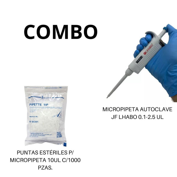 Micropipeta 0.1-2.5ul + Puntas Esteriles 10ul Jf Lhabo