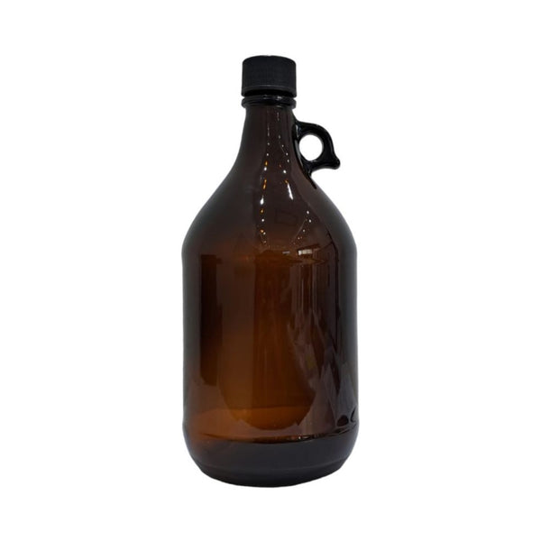 Botella Frasco Envase Ambar Vidrio 2.5l con Tapa Negra Qec