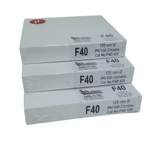Paquete de 3 Papel Filtro Cuantitativo Fagalab F40-125