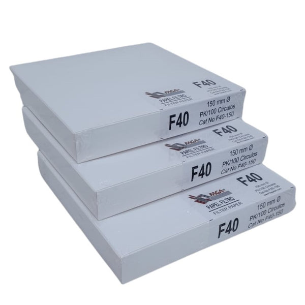 Paquete de 3 Papel Filtro Cuantitativo F40-150 Fagalab