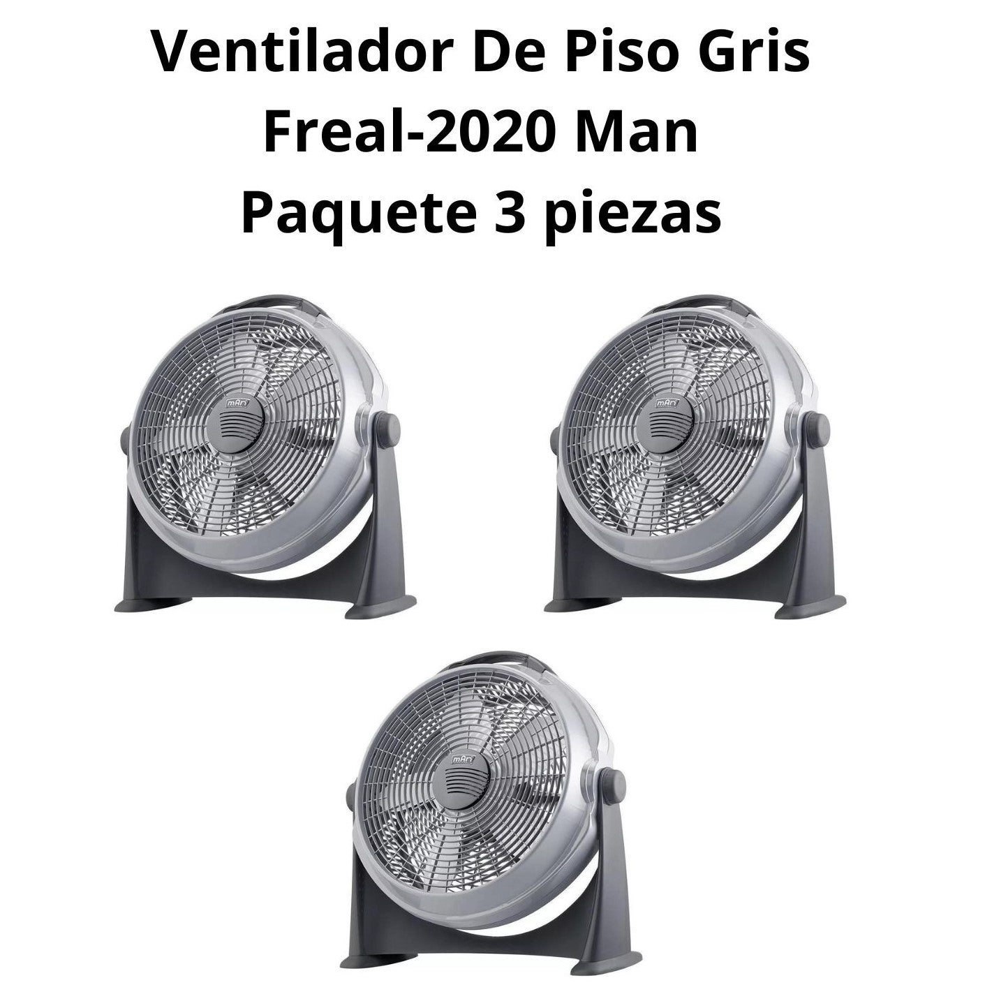 Ventilador De Piso Gris Freal-2020 Paquete Con 3 Piezas Man