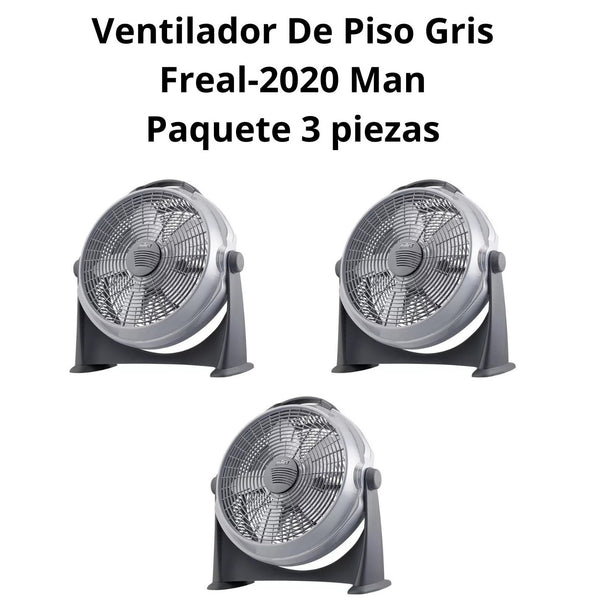 Ventilador de Piso Gris Freal-2020 Paquete con 3 Piezas Man