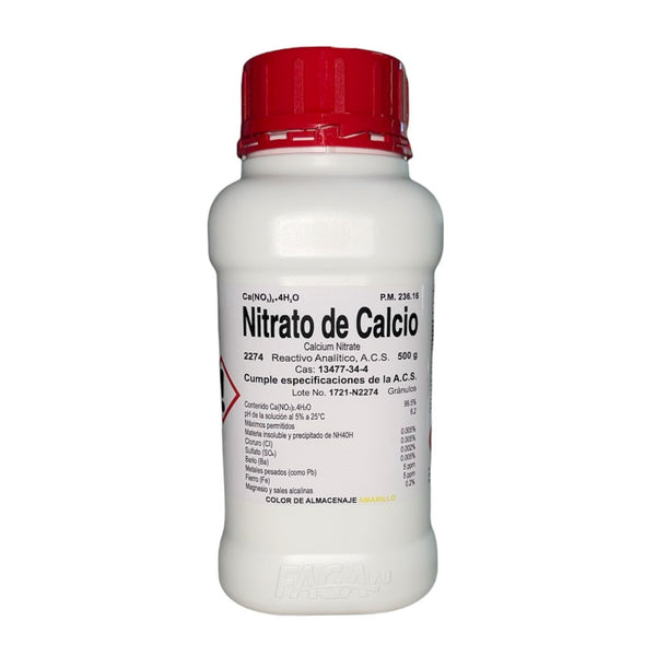Nitrato de Calcio R. A. de 500 G Fagalab