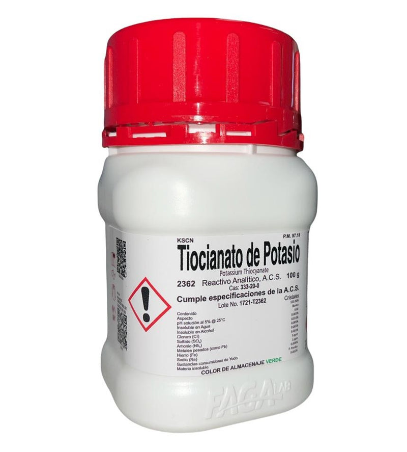 Tiocianato De Potasio R. A. De 100 G Fagalab ID-1639467