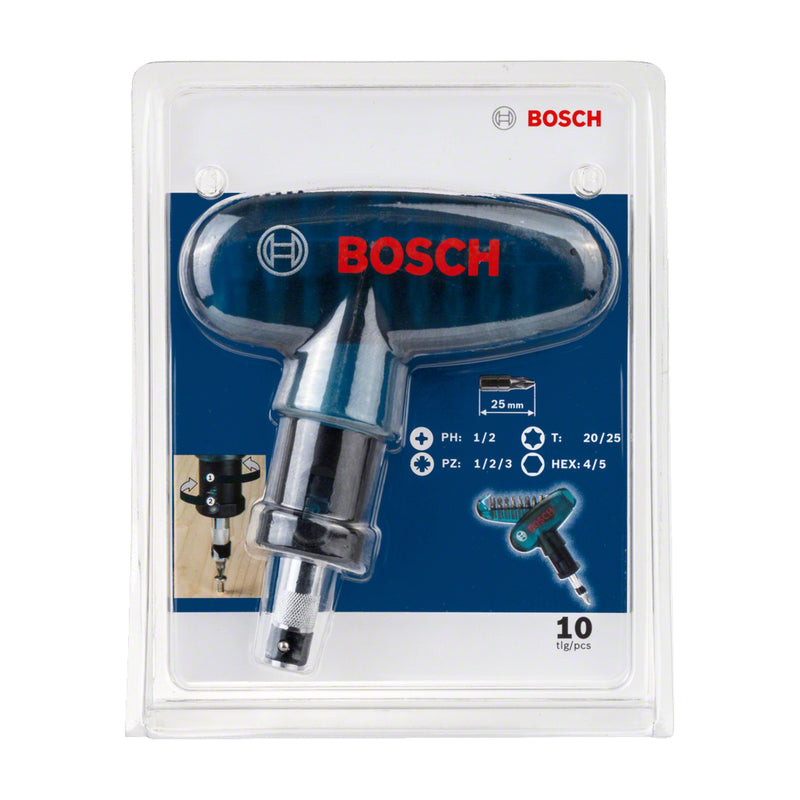 Atornillador Manual Con Puntas 10 Piezas 2607017413 Bosch ID-2132209