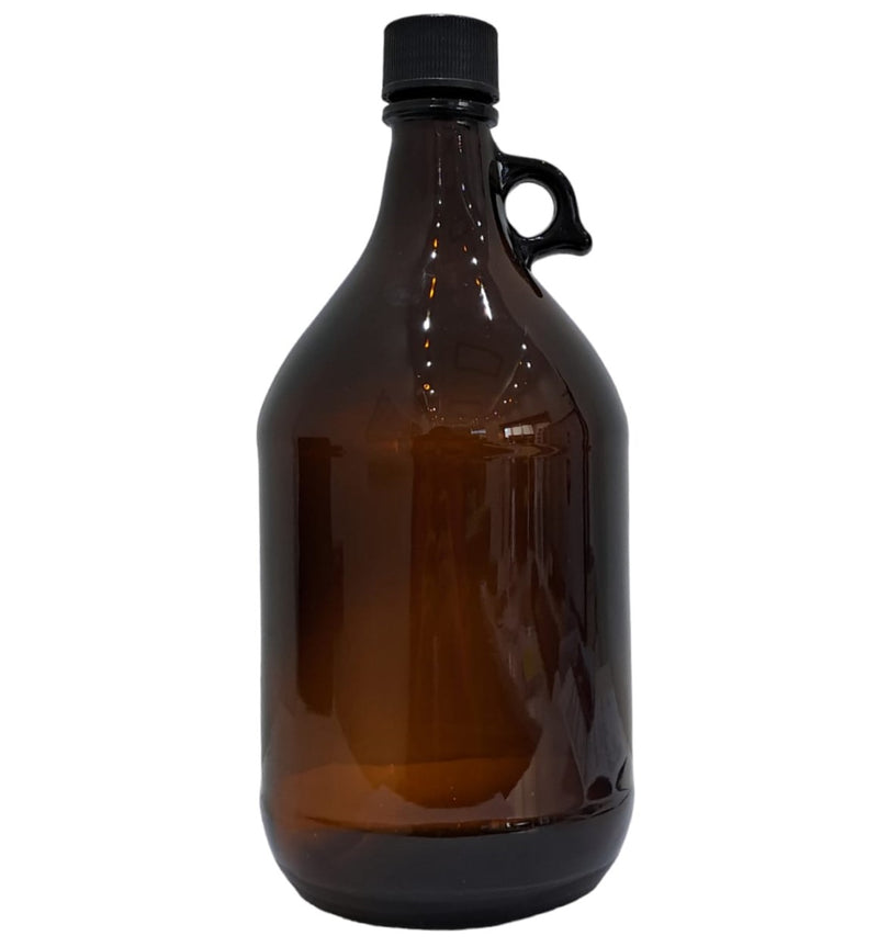 Botella Envase Frasco Ambar Vidrio 2.5L Con Tapa Negra Paq C/4 Qec ID-2361187